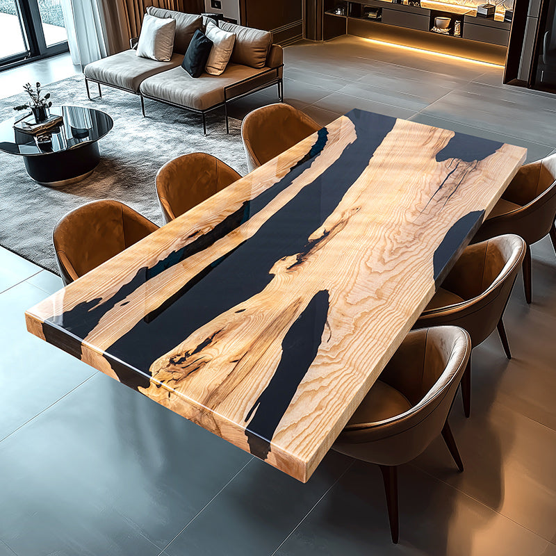 Custom Handmade Luxury Black Epoxy Table