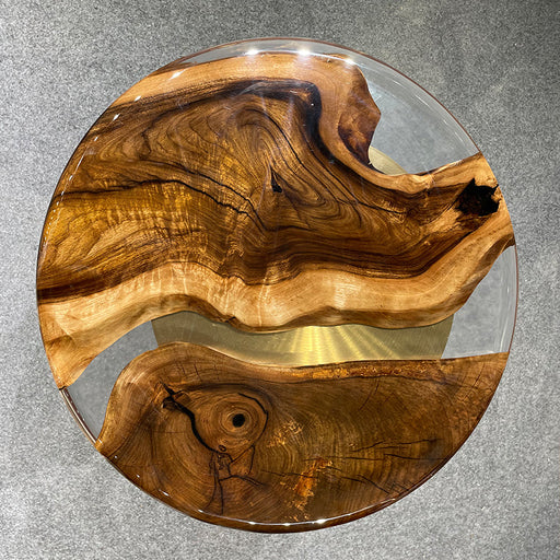 Custom Transparent Round Epoxy Coffee Table