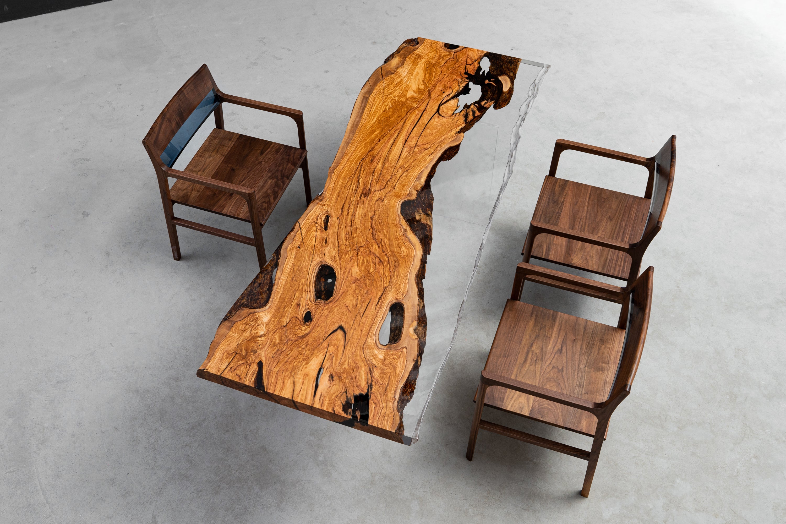 Custom Epoxy River Live Edge Conference Table-1