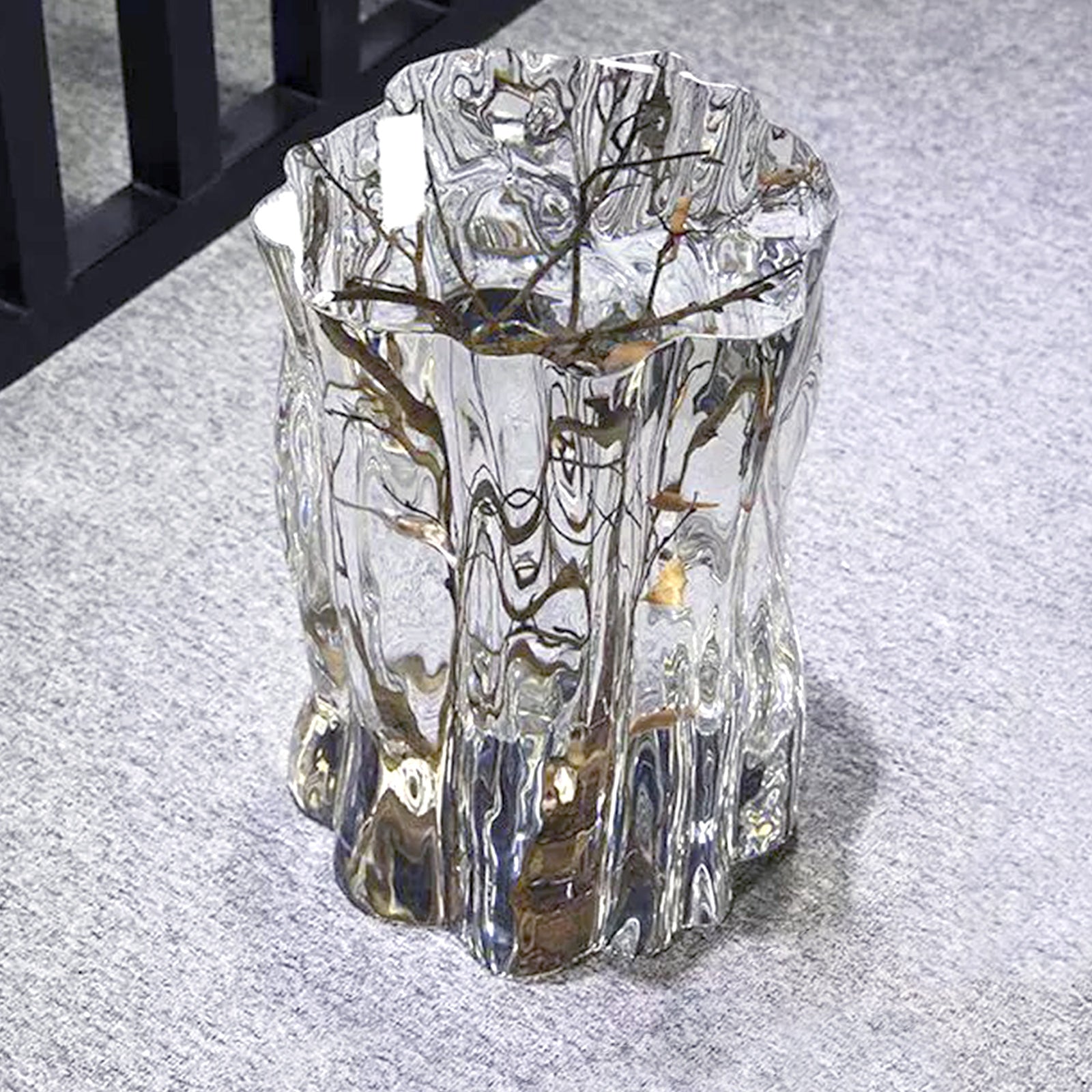 Custom Ice Crystal Epoxy Resin Stool