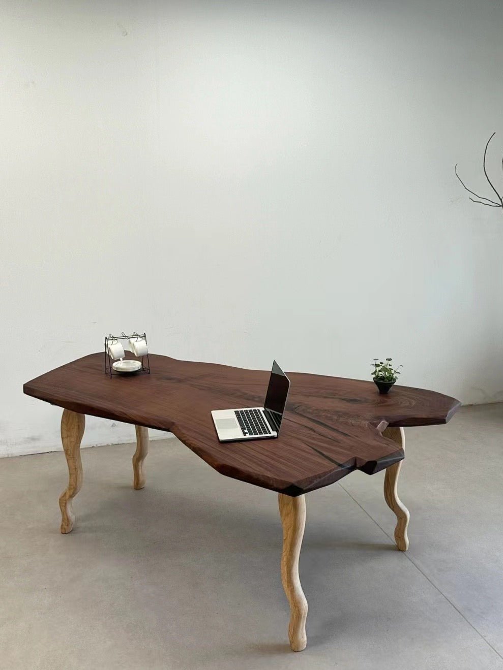 Custom Luxury Irregular Wood Slab Coffee Table