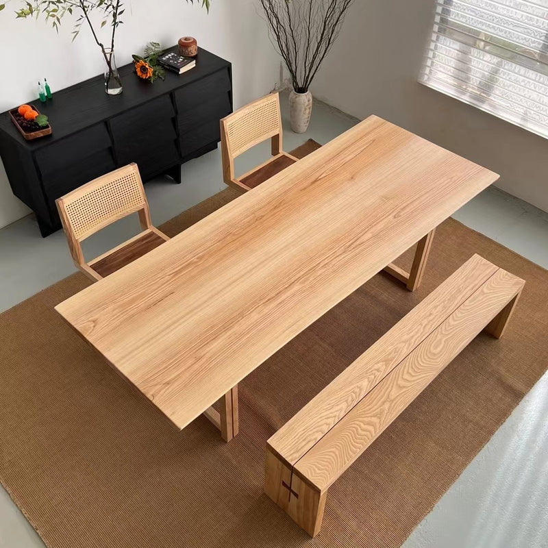 Custom Wood Slab Straight Edge Conference Table-1