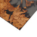 Modern epoxy desk with natural wood slab and resin.