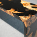 Handcrafted black resin entryway table with unique wood grain patterns for luxury homes