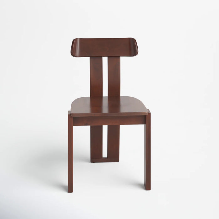 Minimalist Solid Black Walnut Side Chair - H09