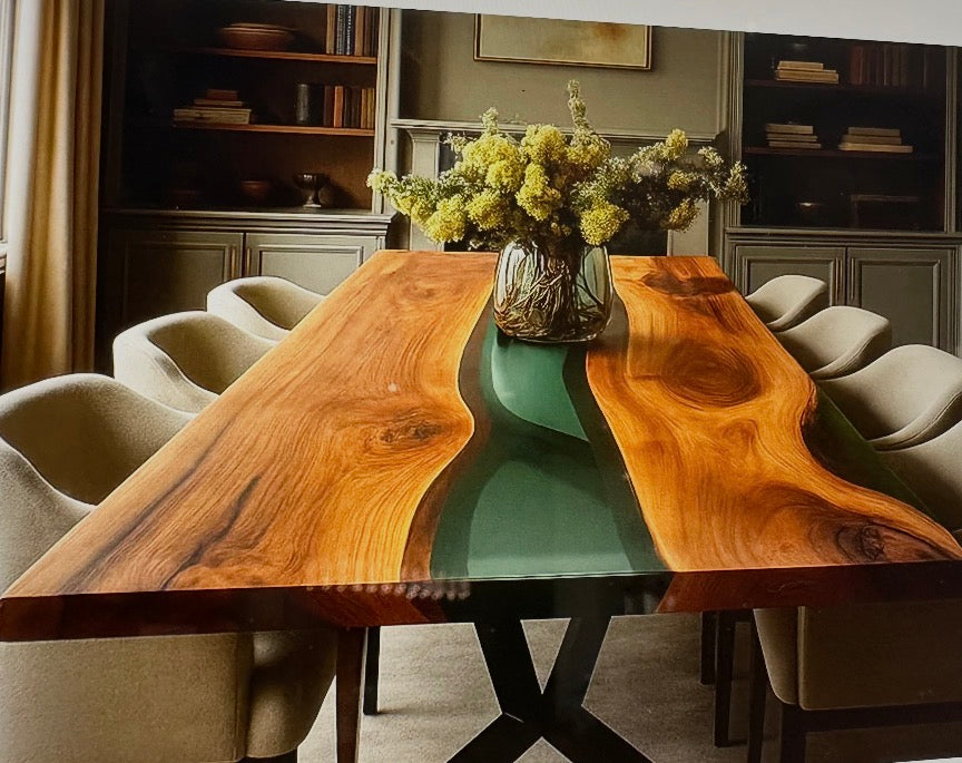 Custom Payment Link for Shadi - 42" × 90" Black Walnut Epoxy Table