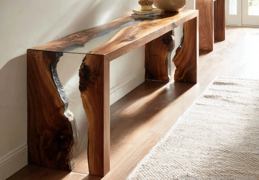 Custom Order Link for Charles - Two Tables 30"W × 54"L Coffee Table with Double-Sided Panel Leg & 16"W × 60"L Console Table with Double-Sided Panel Leg