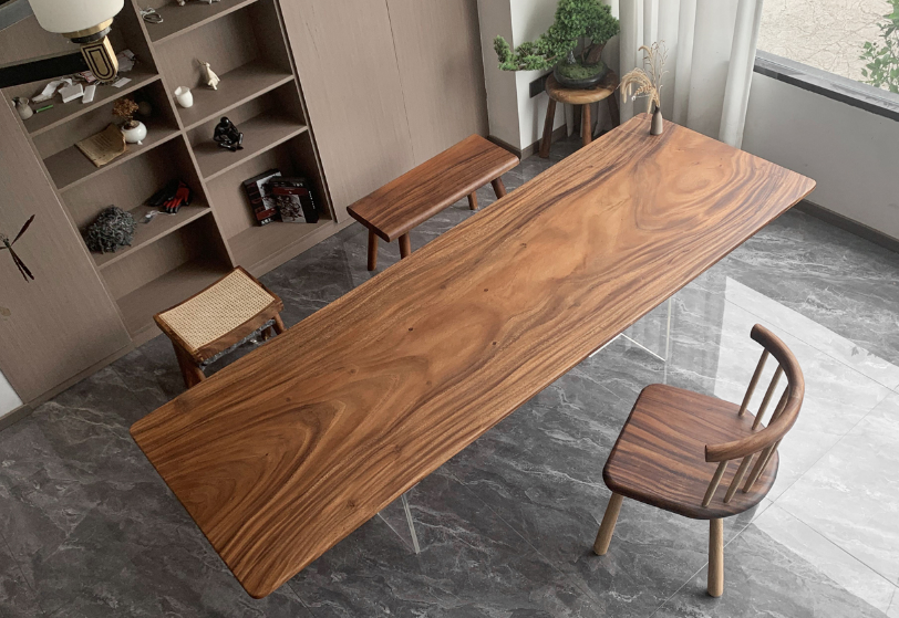 Luxury Walnut Wood Slab Dining Table