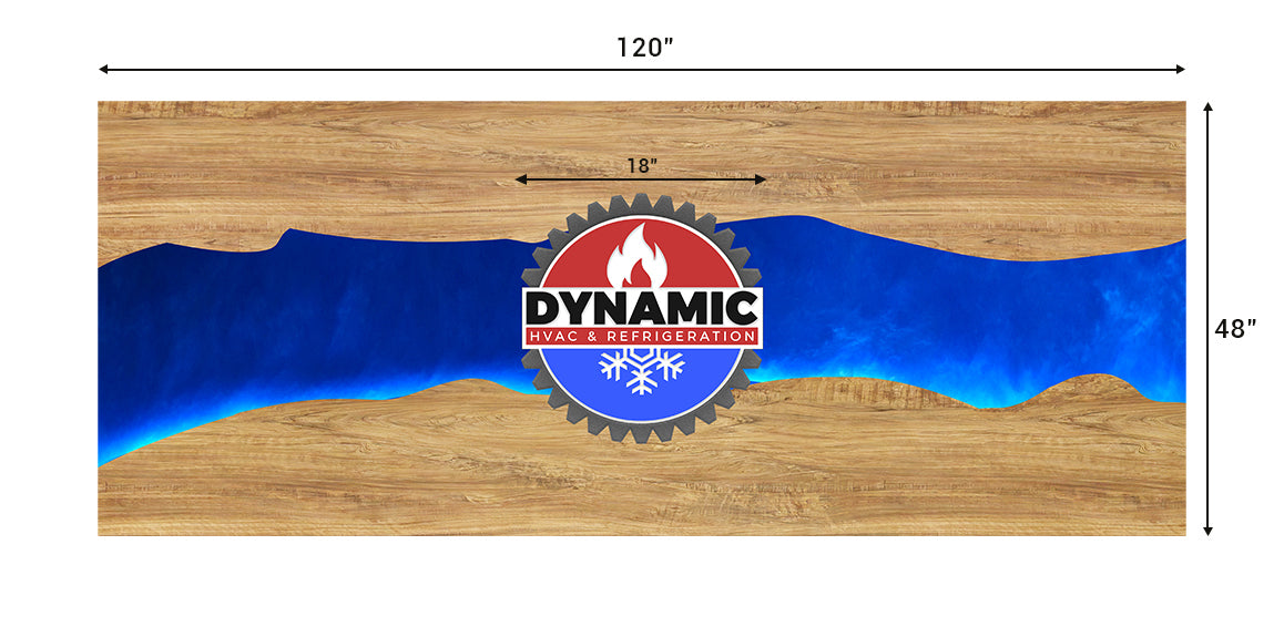 Custom Link for Randy -  4x10' Oak Conference Table – Blue LED Stream & Custom Dynamic Logo
