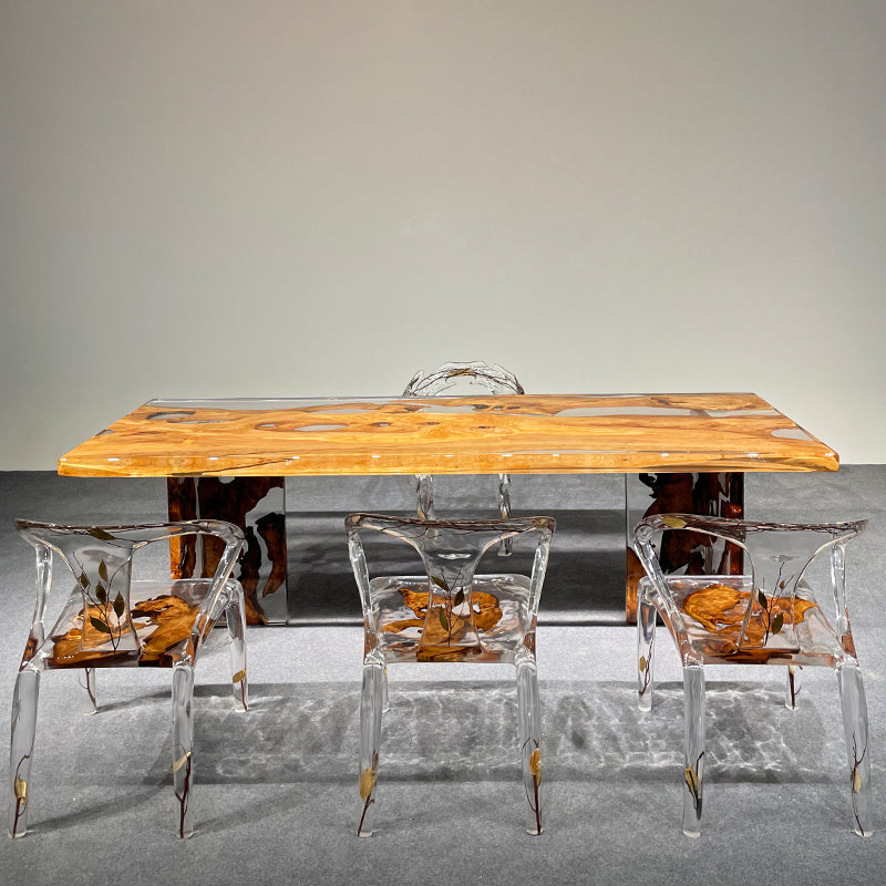 Olive Luxury Transparent Epoxy Table 