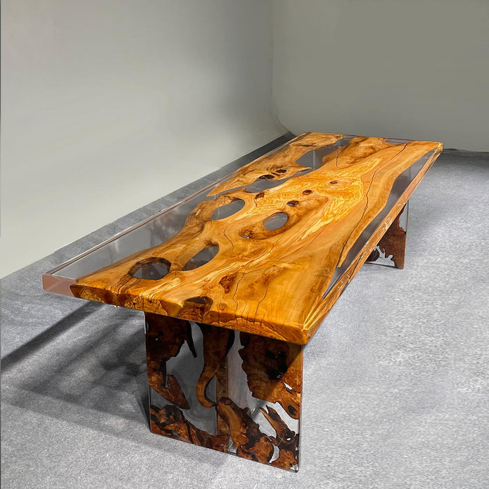 stunning wooden epoxy table for luxurious homes in texas