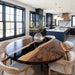 new arrival round wooden epoxy dinning table for kitchens in florida