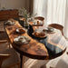 oval wooden epoxy dinning table for dinning & living spaces in new york
