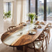 long oval epoxy dinning coffee table for modern homes in california