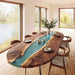 new arrival oval wooden epoxy dinning table for living room in Miami