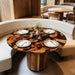 round burl wood epoxy dinning & coffee table for homes & restaurants in miami