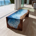 black walnut seawaves epoxy waterfall table for kitchens & living rooms in miami