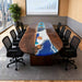 handcrafted wooden epoxy conference table for modern offices in california