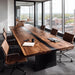 spacious wooden black epoxy table for american offices in new jersey