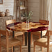 vintage round wooden epoxy coffee table for living spaces in florida