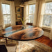 wooden clear eoxy dinning table fpr vintage homes in california