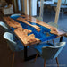 High end artisan olive wood epoxy dinning table