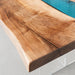 Handcrafted epoxy dinning table in a contemporary home interior