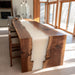 Contemporary white epoxy dining table displayed as centerpiece