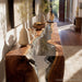 Modern style black walnut waterfall epoxy console table highlighting craftsmanship