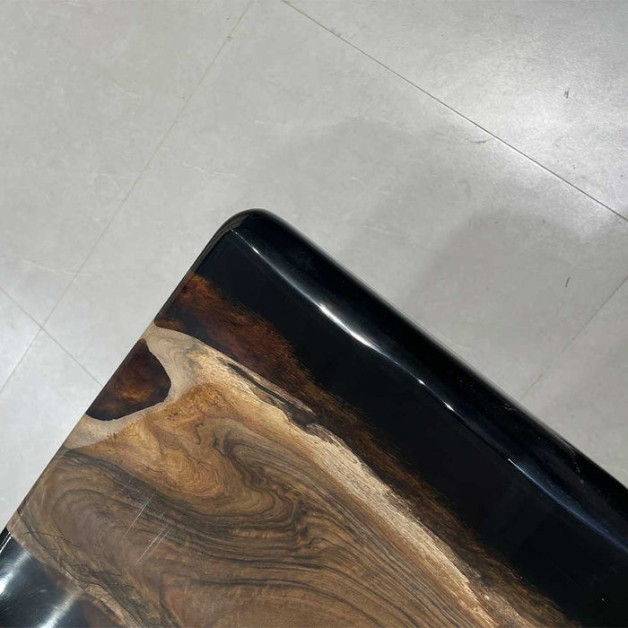 Handcrafted walnut epoxy conference table ideal for office meeting rooms.