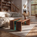 Black walnut epoxy waterfall table enhancing living room decor
