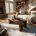 Walnut wood and resin epoxy waterfall table as luxury centerpiece