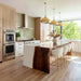 Minimalist black walnut white epoxy waterfall table in kitchen
