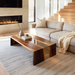Custom epoxy waterfall table highlighting natural walnut wood grain