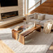 Transparent resin epoxy coffee table in a contemporary lounge setting