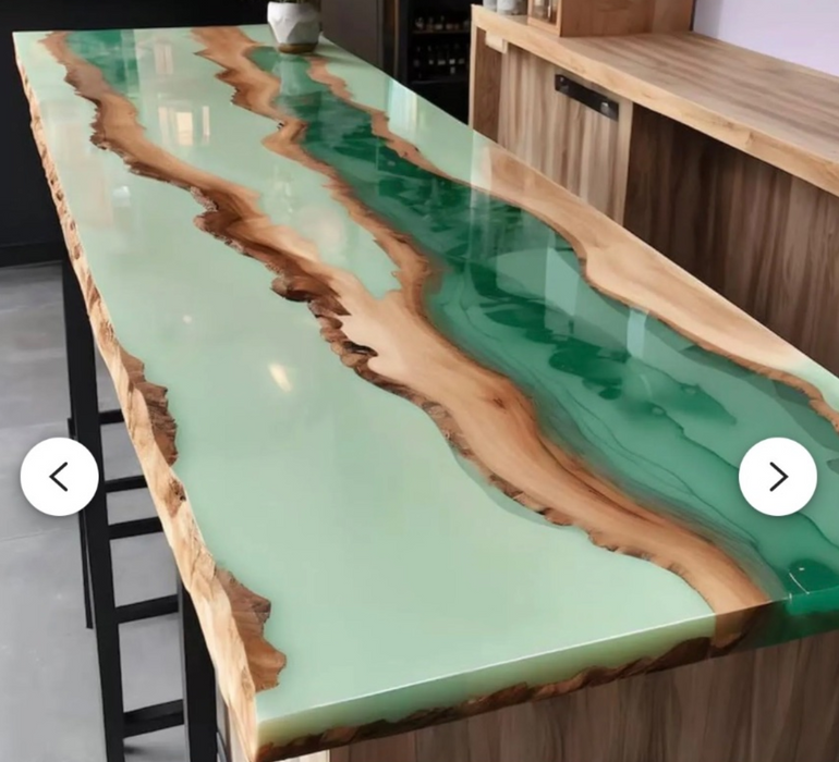 Custom Link For Robin Whaley Smith - W36''×L 60'' Poplar Wood Green Countertop for a Kitchen Island