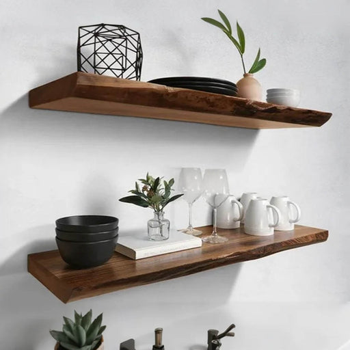 Rectangular solid wood multifunctional shelf for modern and practical storage