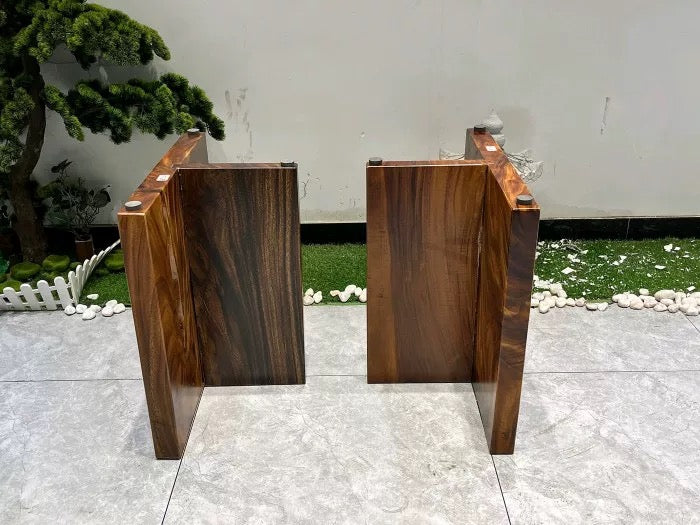 $200 Deposit for Lisa - 60"W × 192"L Extra Large Black Walnut Epoxy Conference Table with T14 Original Wood Color Solid Wood T-Shape legs & Glossy Finish