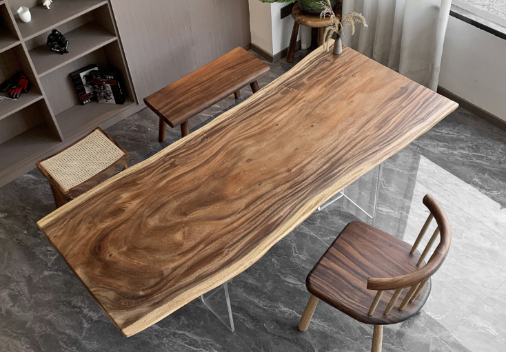 Walnut Wood Live Edge Conference Table 