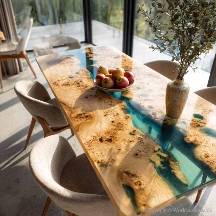 american style dining room featuring wood resin table setting