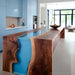 Artisan walnut epoxy table styled in luxury interior decor