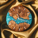 Artisan-crafted olive wood and resin clock with minimalist design