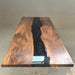 Black epoxy walnut dining room table for family gatherings
