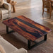 natural walnut coffee table with black epoxy resin