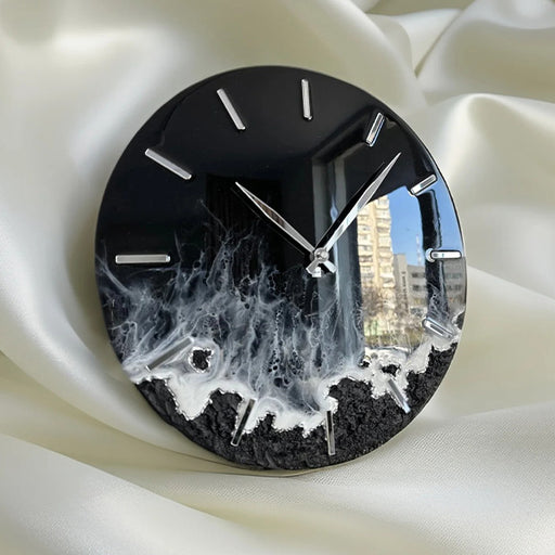 Handmade 16 inch resin wall clock in black sea style