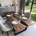 black walnut epoxy dinning table for luxury homes in los angeles