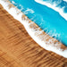 Black walnut coastal resin dining table with handcrafted epoxy details