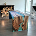 Black walnut emerald green epoxy waterfall table