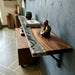 Black walnut floating shelf with sophisticated gray epoxy resin