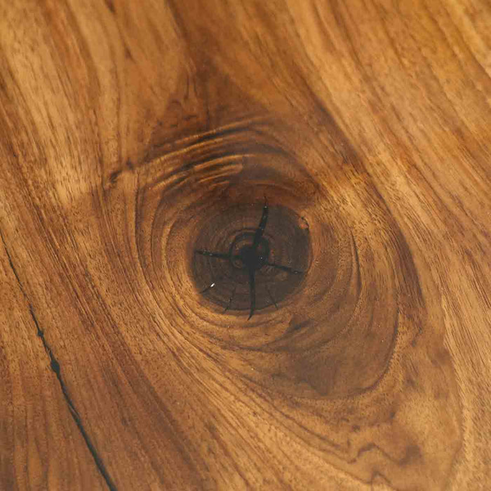 Close-up of a wooden surface with a prominent grain pattern